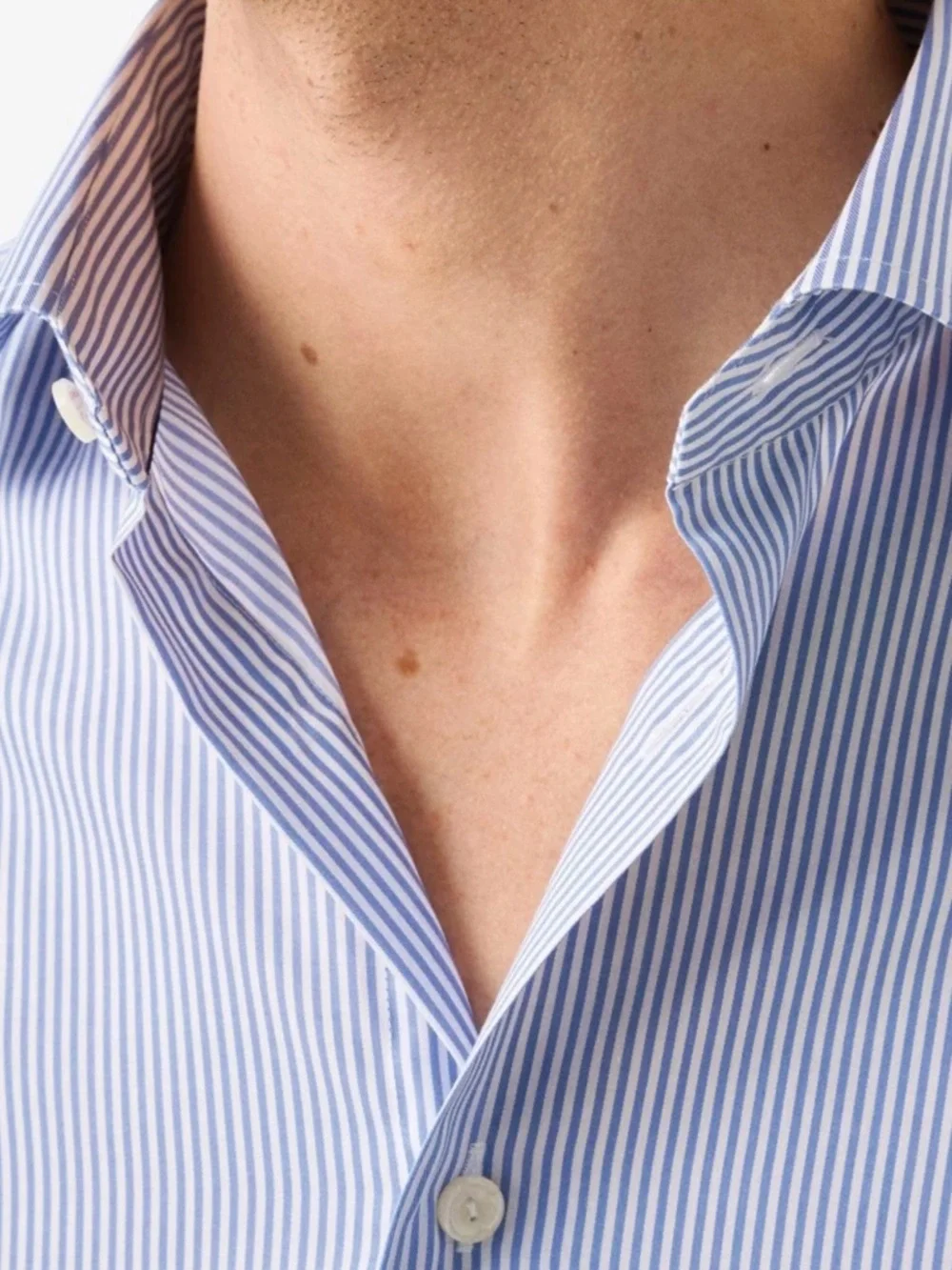 Eton Light Blue Fine-Stripe Men's Dress Shirt Neck Size 40/15 3/4 - Picture 5 of 16